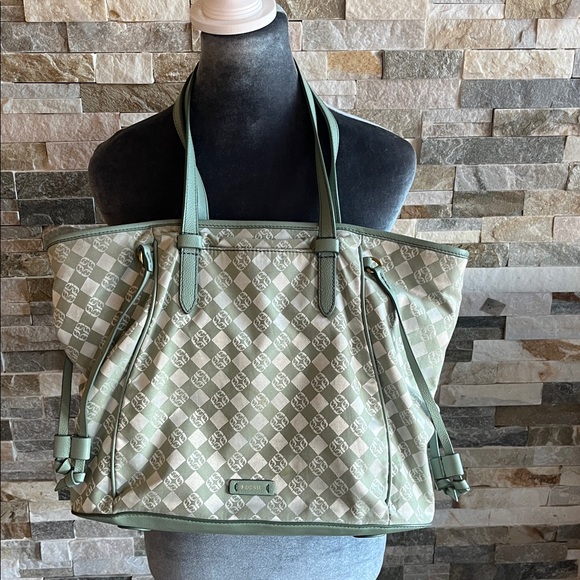 Fossil Brown and Green Tote - Picture 1 of 13